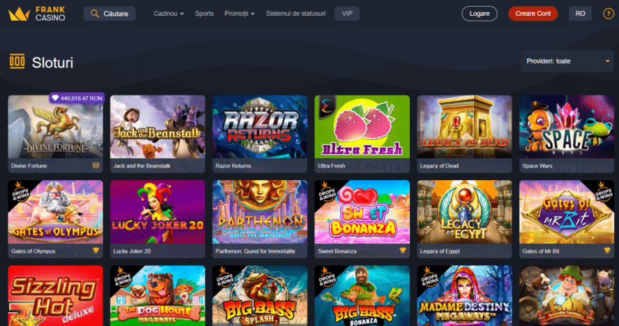 Sloturi Frank Casino România