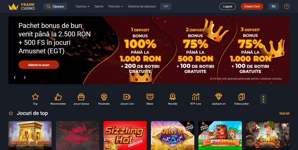 Frank Casino România Bonus